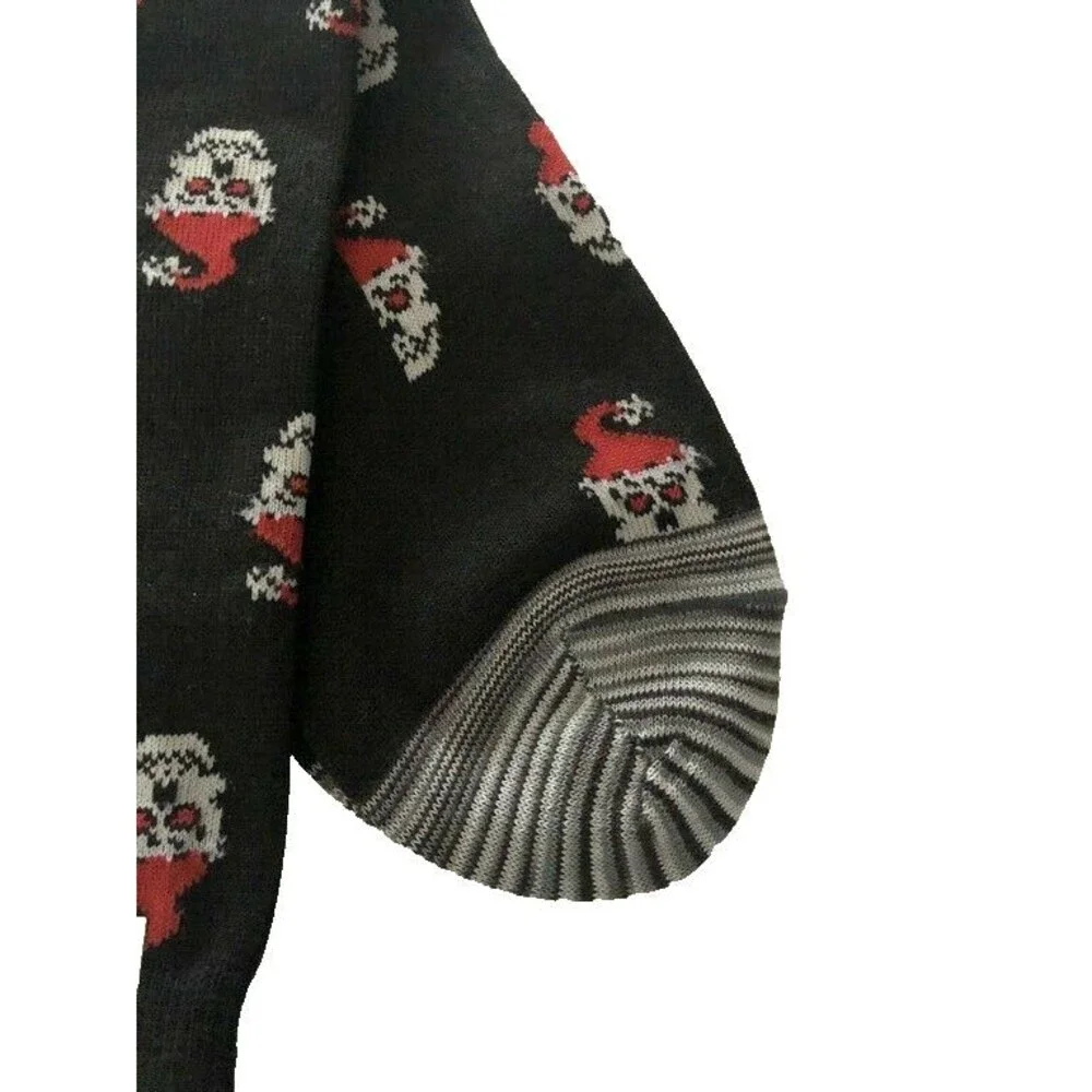 Robert Graham Christmas Santa Skull Mens Dress Socks Peruvian Pima Cotton Black